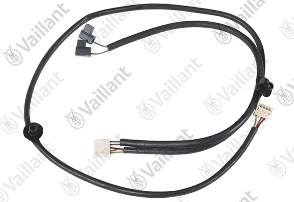 Vaillant Kabel mit mehreren Steckverbindungen, in schwarzer Ummantelung, zur elektrischen Verbindung in Heizungs- oder Kesselsystemen.